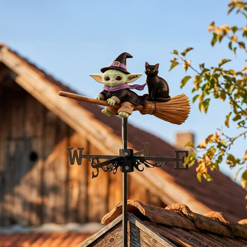 Personalized Cute Alien Baby Weather Vane Custom Outdoor Decor Weather Vane GradoCreations