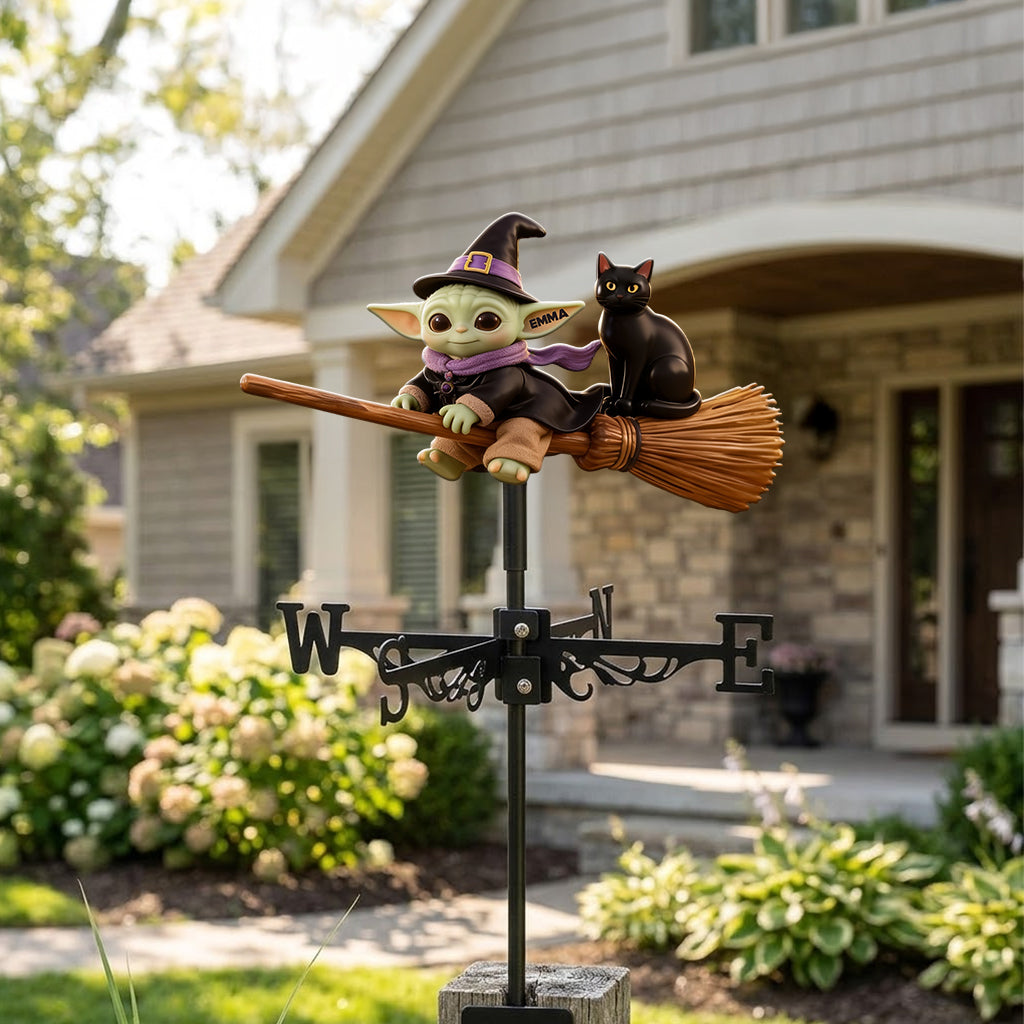 Personalized Cute Alien Baby Weather Vane Custom Outdoor Decor Weather Vane GradoCreations