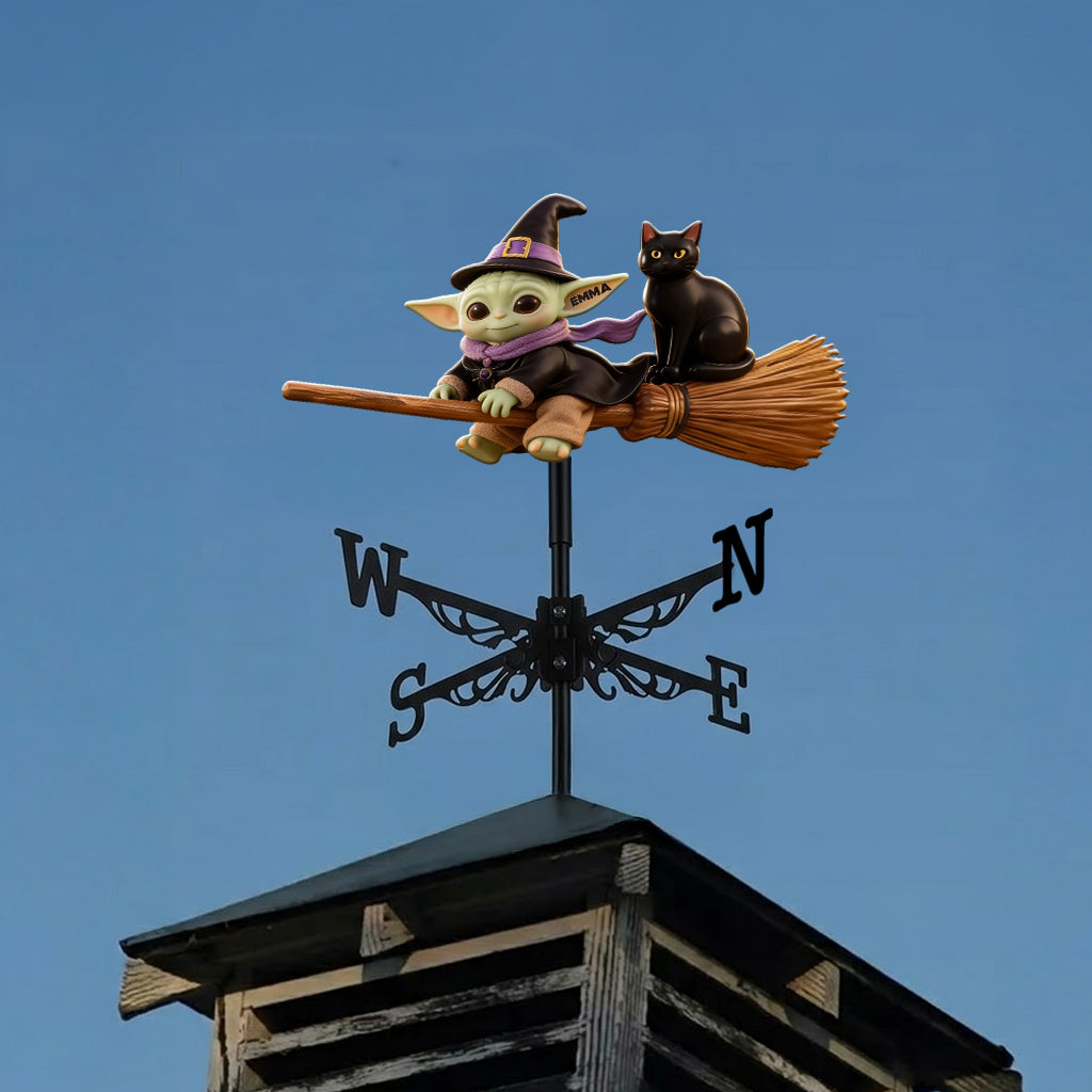 Personalized Cute Alien Baby Weather Vane Custom Outdoor Decor Weather Vane GradoCreations