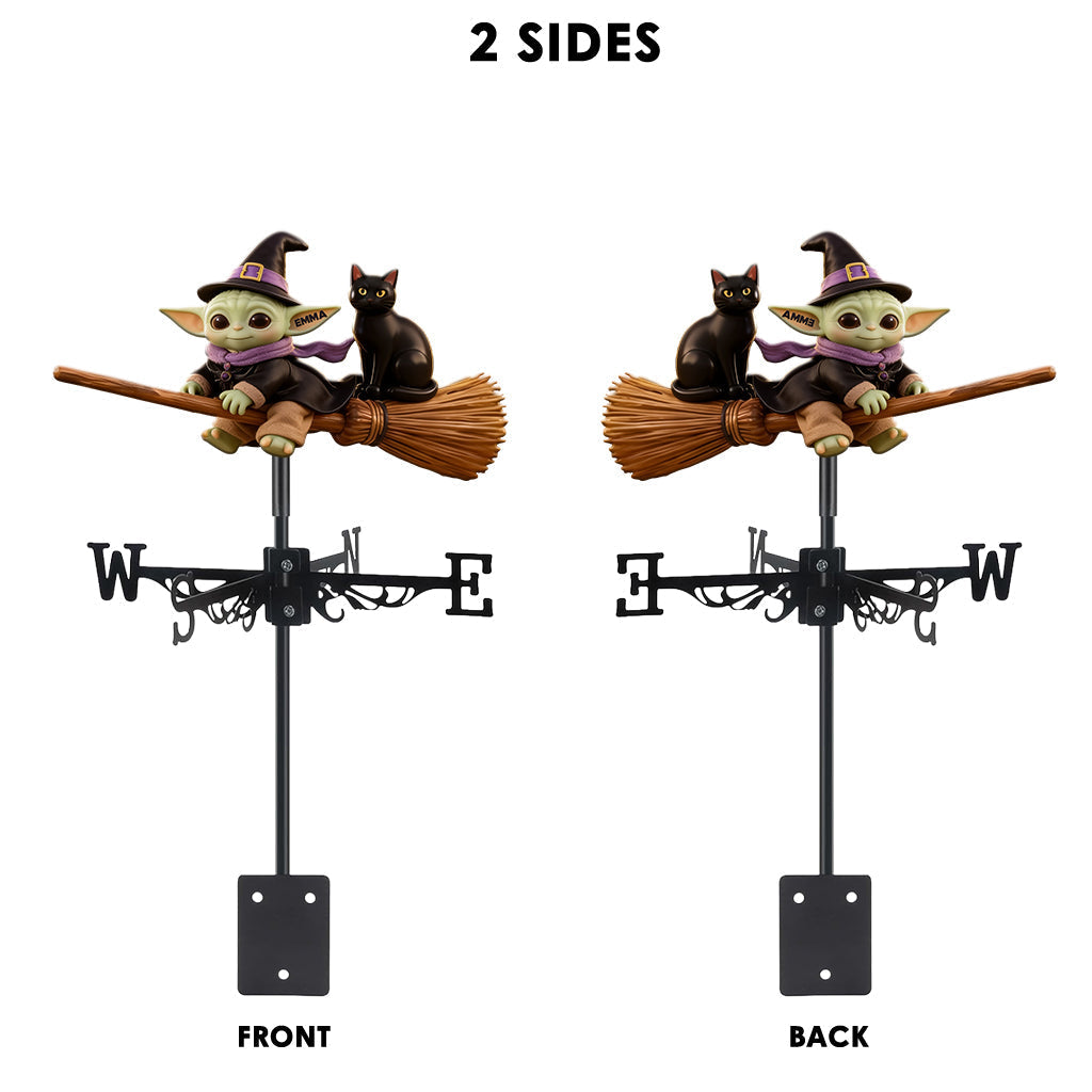 Personalized Cute Alien Baby Weather Vane Custom Outdoor Decor Weather Vane GradoCreations