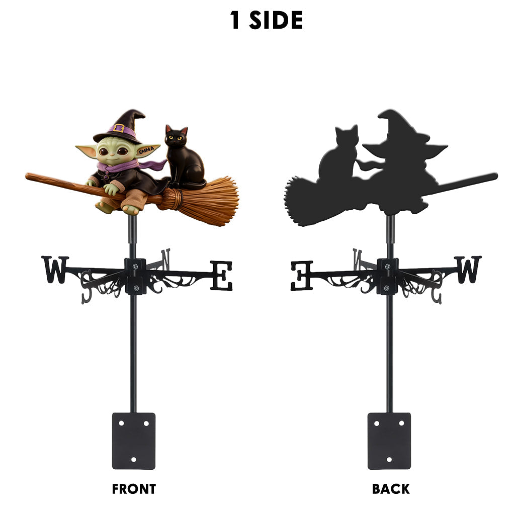 Personalized Cute Alien Baby Weather Vane Custom Outdoor Decor Weather Vane GradoCreations