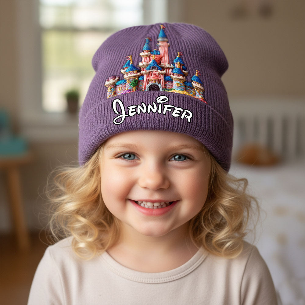 Personalized Magical Castle Beanie Hat for Kids - Custom Name Gift Beanie Hat GradoCreations