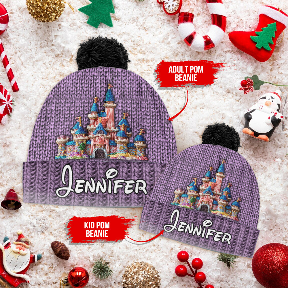 Personalized Magical Castle Beanie Hat for Kids - Custom Name Gift Beanie Hat GradoCreations
