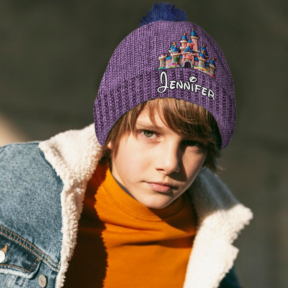 Personalized Magical Castle Beanie Hat for Kids - Custom Name Gift Beanie Hat GradoCreations