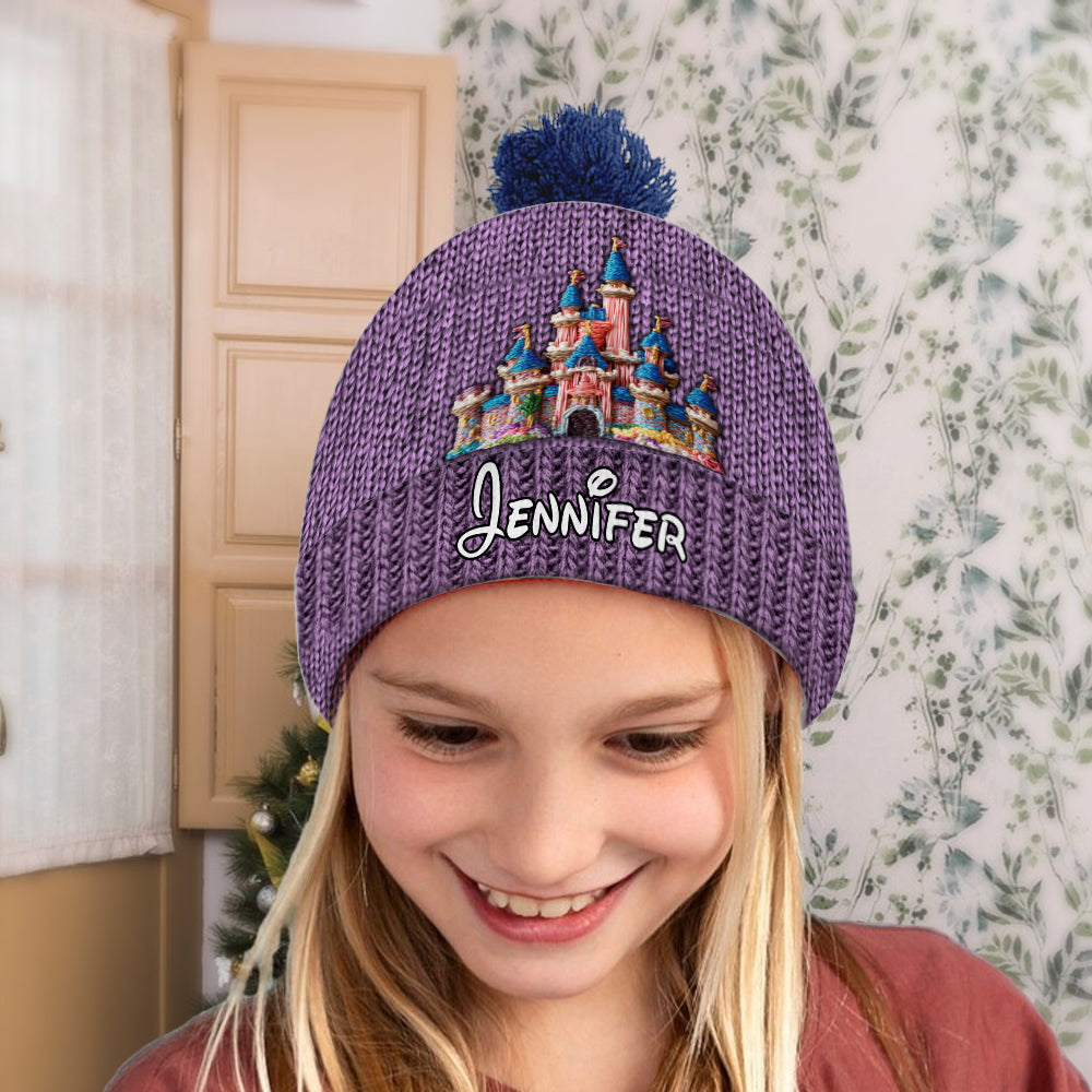 Personalized Magical Castle Beanie Hat for Kids - Custom Name Gift Beanie Hat GradoCreations