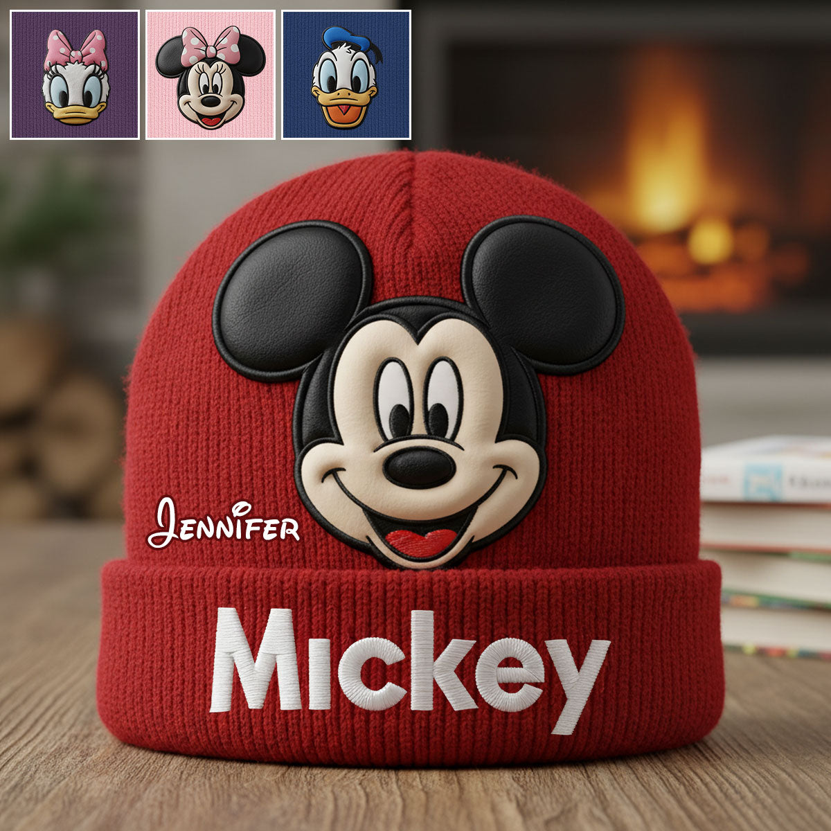 Personalized Mouse Beanie Hat with Custom Patches for Kids & Adults Beanie Hat With Patches GradoCreations