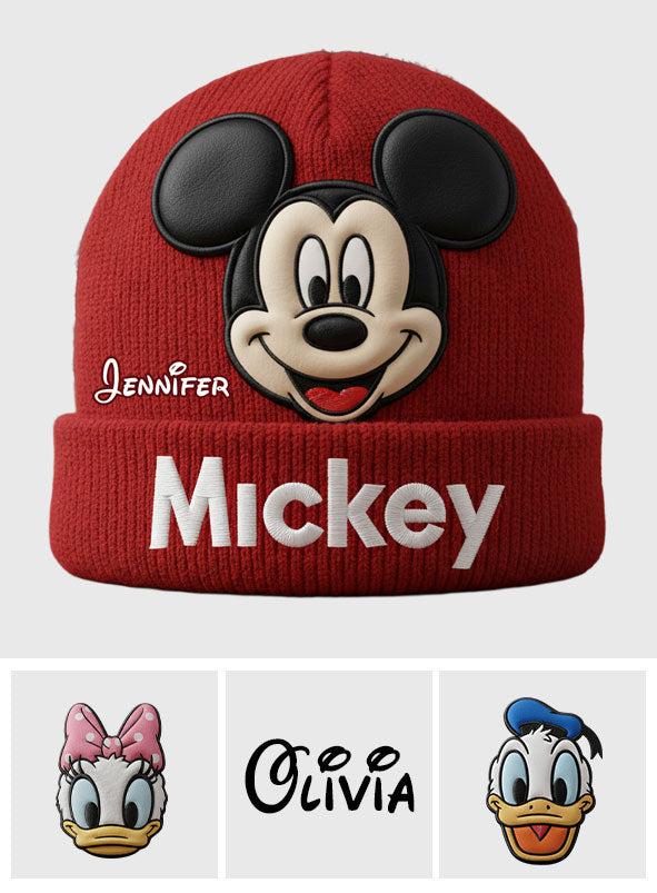 Personalized Mouse Beanie Hat with Custom Patches for Kids & Adults Beanie Hat With Patches GradoCreations
