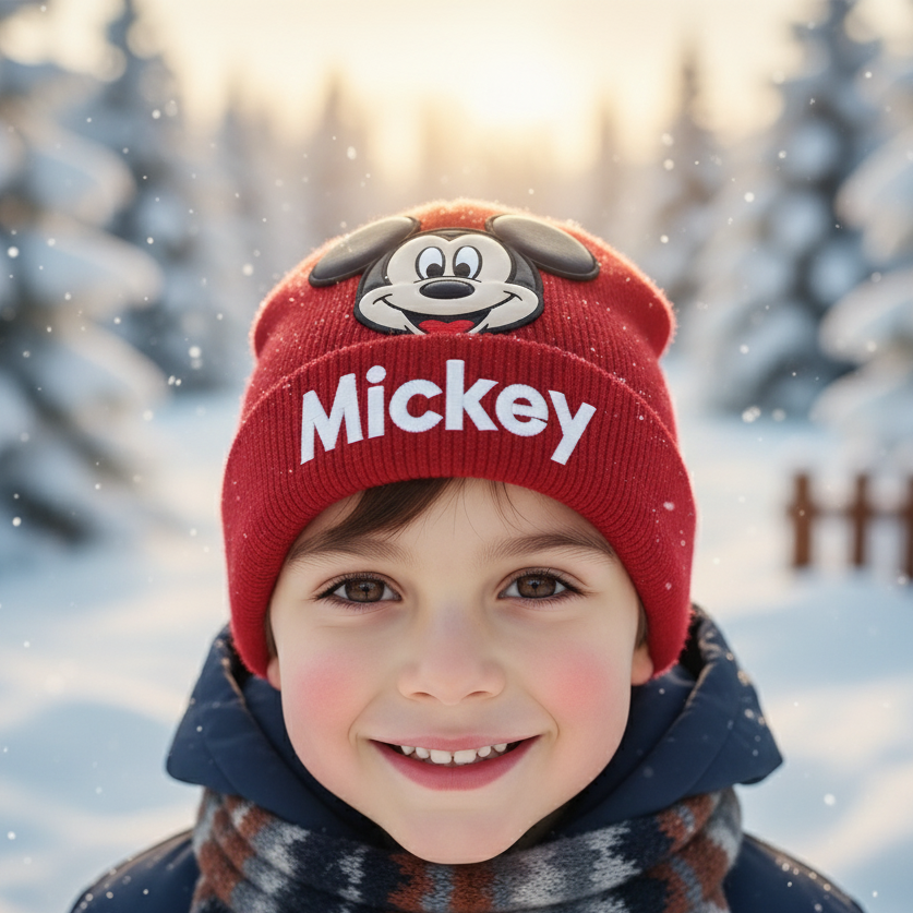 Personalized Mouse Beanie Hat with Custom Patches for Kids & Adults Beanie Hat With Patches GradoCreations