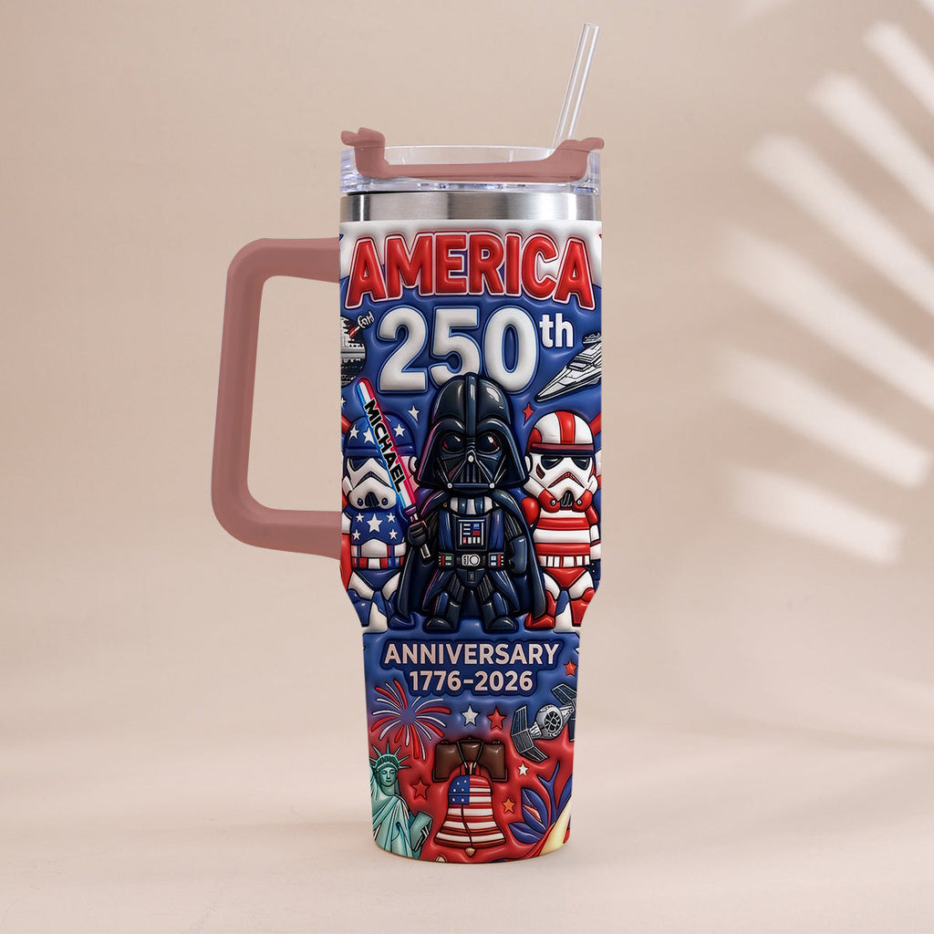 Personalized 250th Anniversary Tumbler with Handle USA Theme Tumbler With Handle GradoCreations