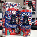 Personalized 250th Anniversary Tumbler with Handle USA Theme Tumbler With Handle GradoCreations