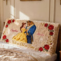 Personalized Beauty and the Beast Headboard Slipcover Custom Names Gift for Kids Headboard Slipcover GradoCreations