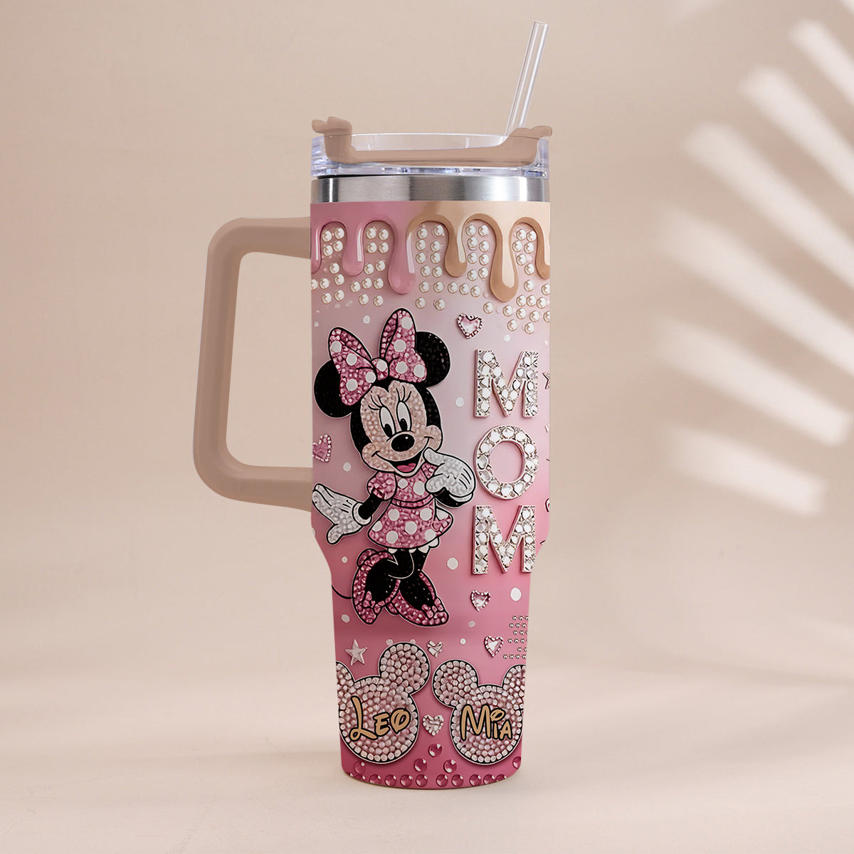 Personalized Mouse Tumbler with Handle | Custom Gift for Mom Tumbler With Handle GradoCreations