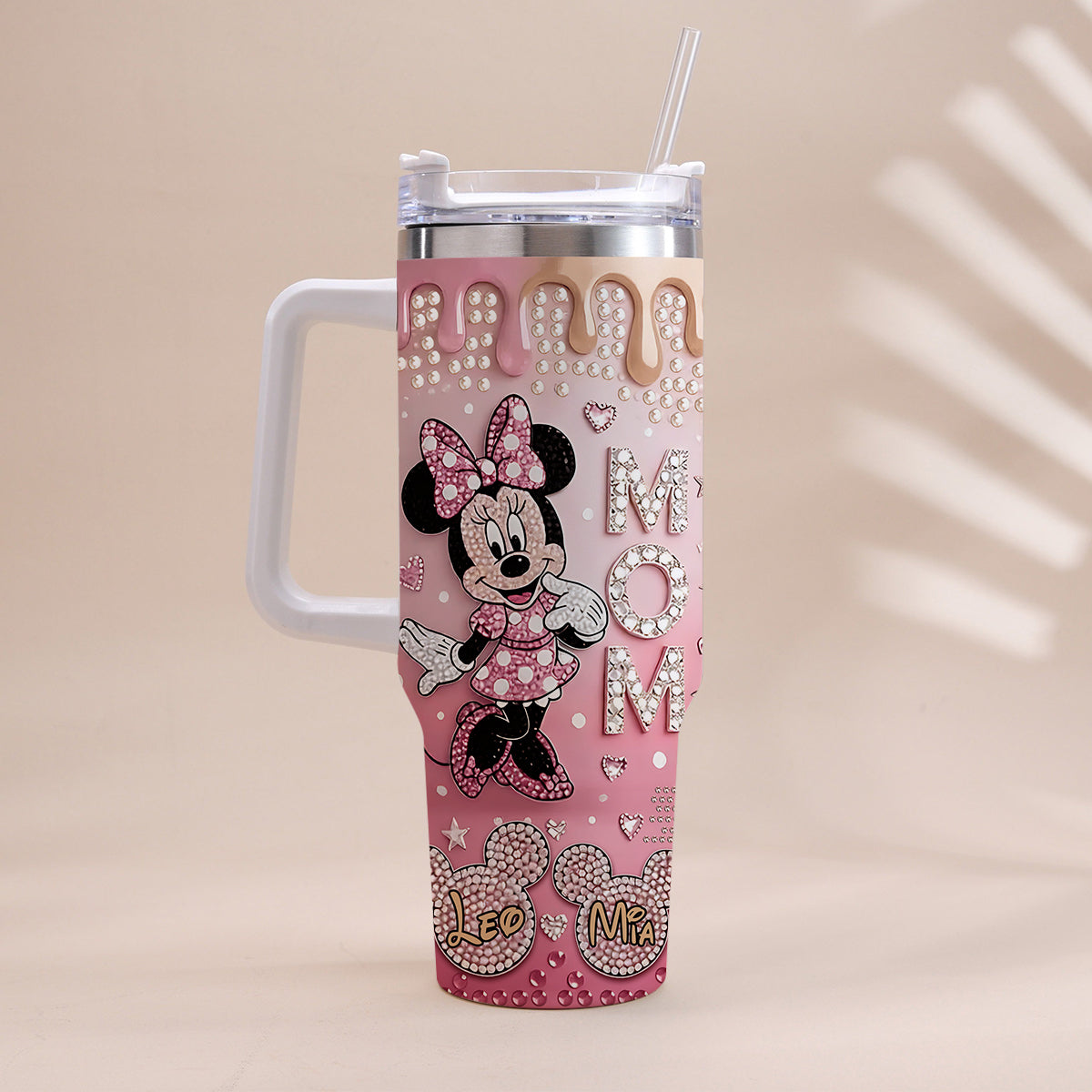 Personalized Mouse Tumbler with Handle | Custom Gift for Mom Tumbler With Handle GradoCreations