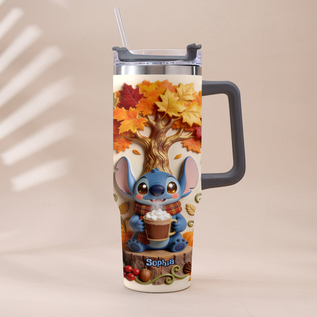 Personalized Fall Tumbler with Plush Charm for Mom or Friend Tumbler With Plush Charm GradoCreations