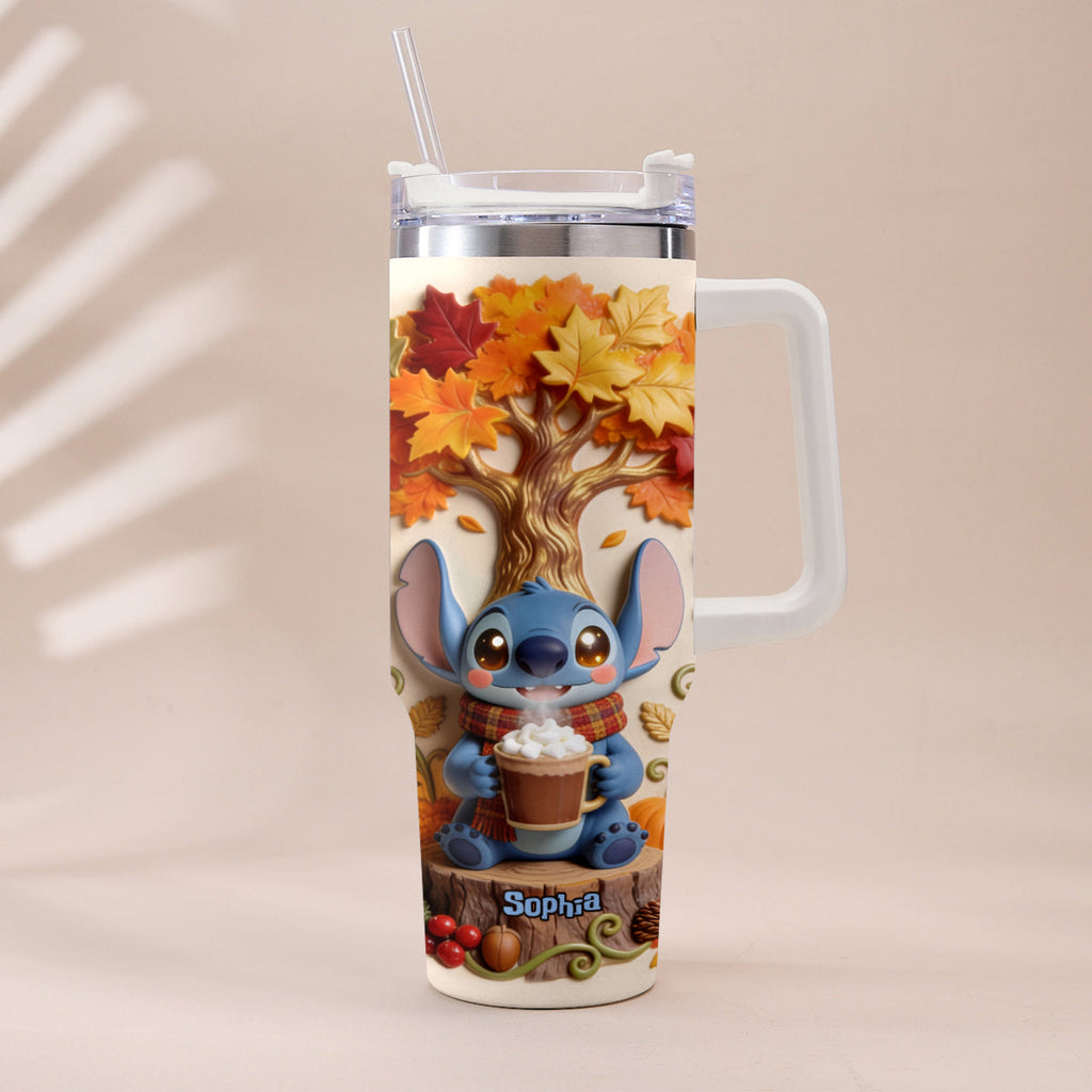 Personalized Fall Tumbler with Plush Charm for Mom or Friend Tumbler With Plush Charm GradoCreations
