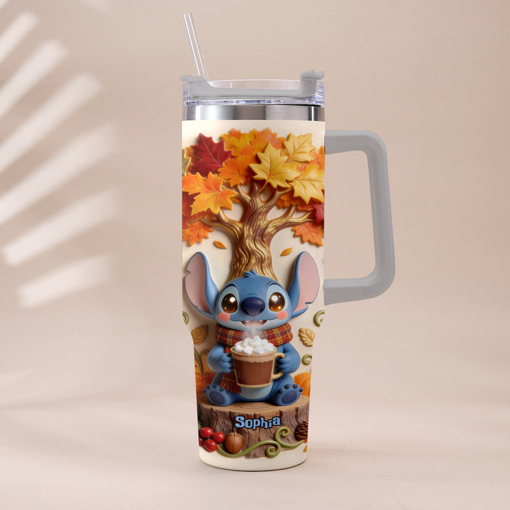 Personalized Fall Tumbler with Plush Charm for Mom or Friend Tumbler With Plush Charm GradoCreations