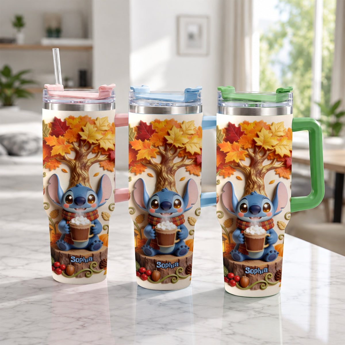 Personalized Fall Tumbler with Plush Charm for Mom or Friend Tumbler With Plush Charm GradoCreations