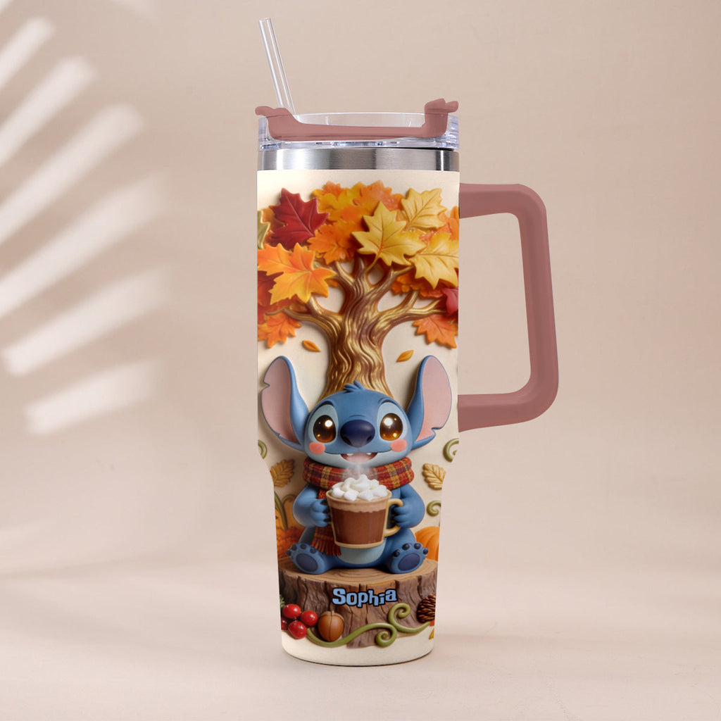 Personalized Fall Tumbler with Plush Charm for Mom or Friend Tumbler With Plush Charm GradoCreations