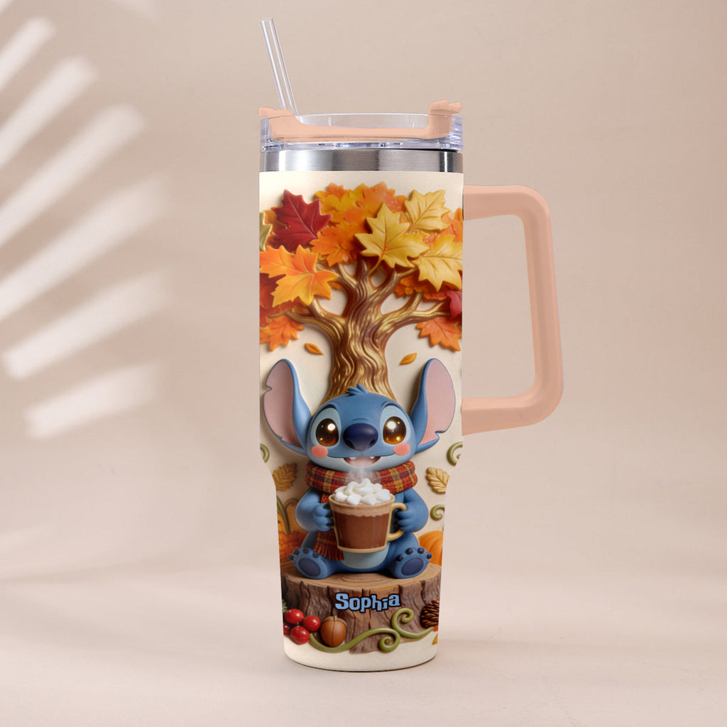 Personalized Fall Tumbler with Plush Charm for Mom or Friend Tumbler With Plush Charm GradoCreations