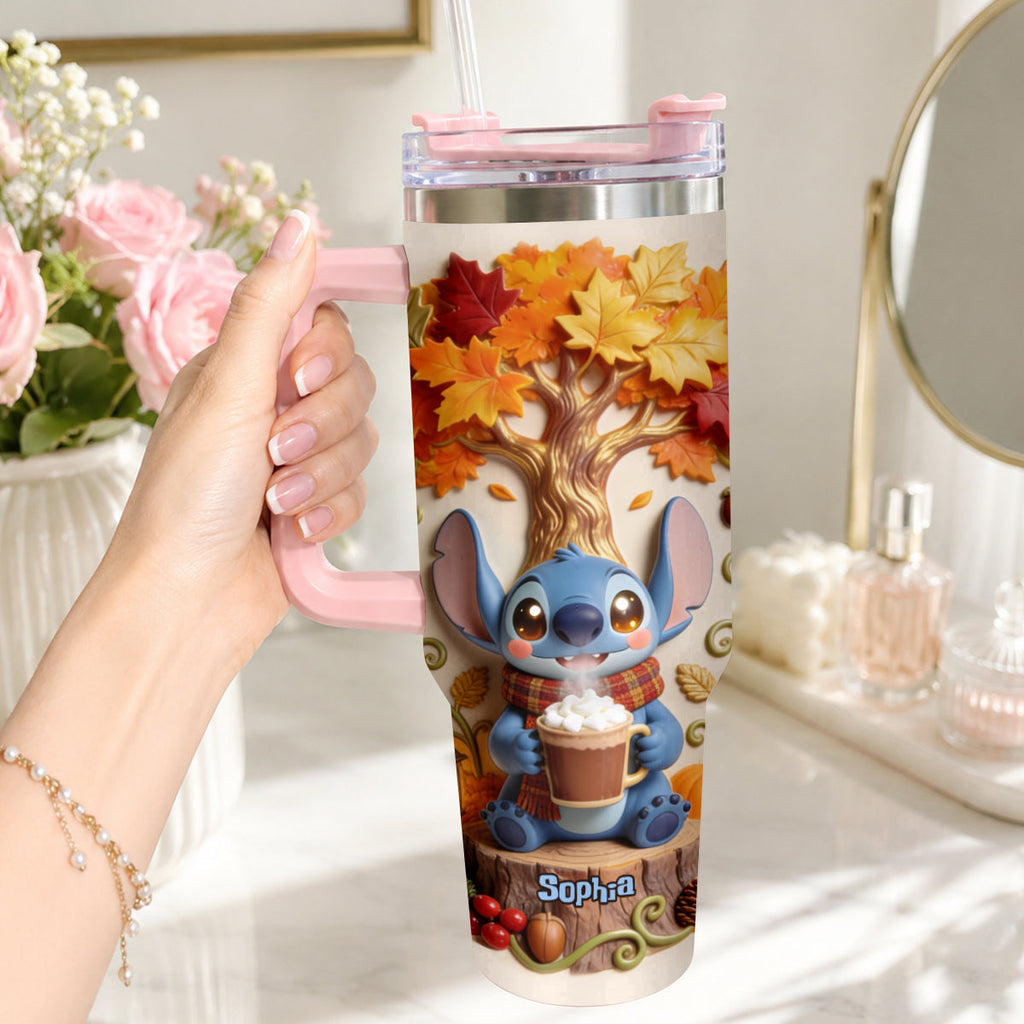 Personalized Fall Tumbler with Plush Charm for Mom or Friend Tumbler With Plush Charm GradoCreations