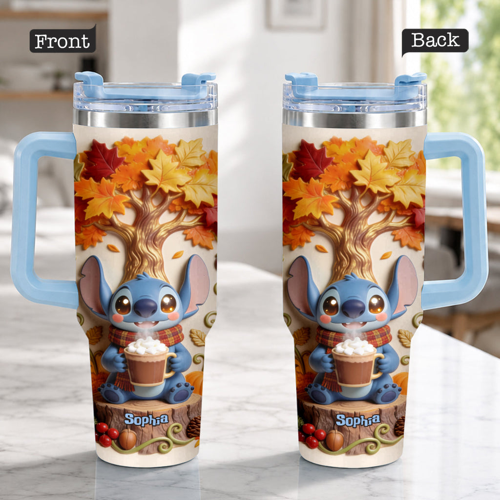 Personalized Fall Tumbler with Plush Charm for Mom or Friend Tumbler With Plush Charm GradoCreations