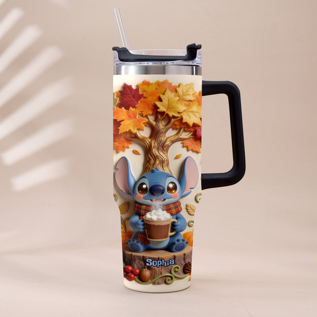 Personalized Fall Tumbler with Plush Charm for Mom or Friend Tumbler With Plush Charm GradoCreations