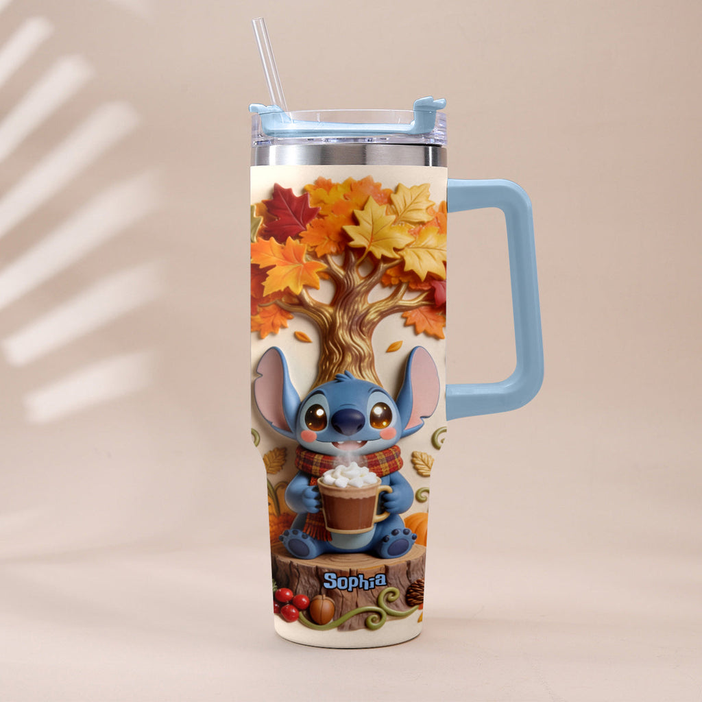 Personalized Fall Tumbler with Plush Charm for Mom or Friend Tumbler With Plush Charm GradoCreations