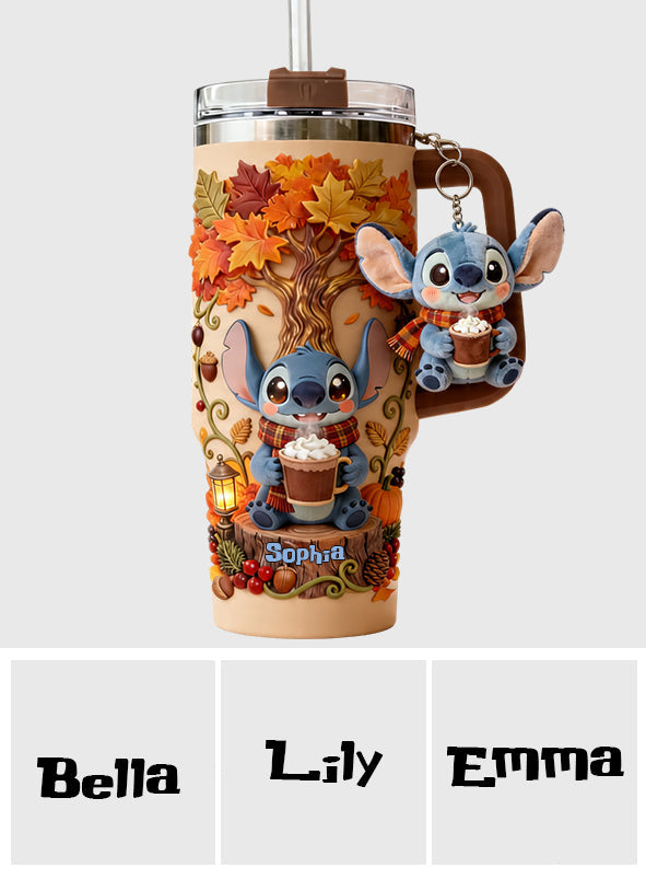 Personalized Fall Tumbler with Plush Charm for Mom or Friend Tumbler With Plush Charm GradoCreations