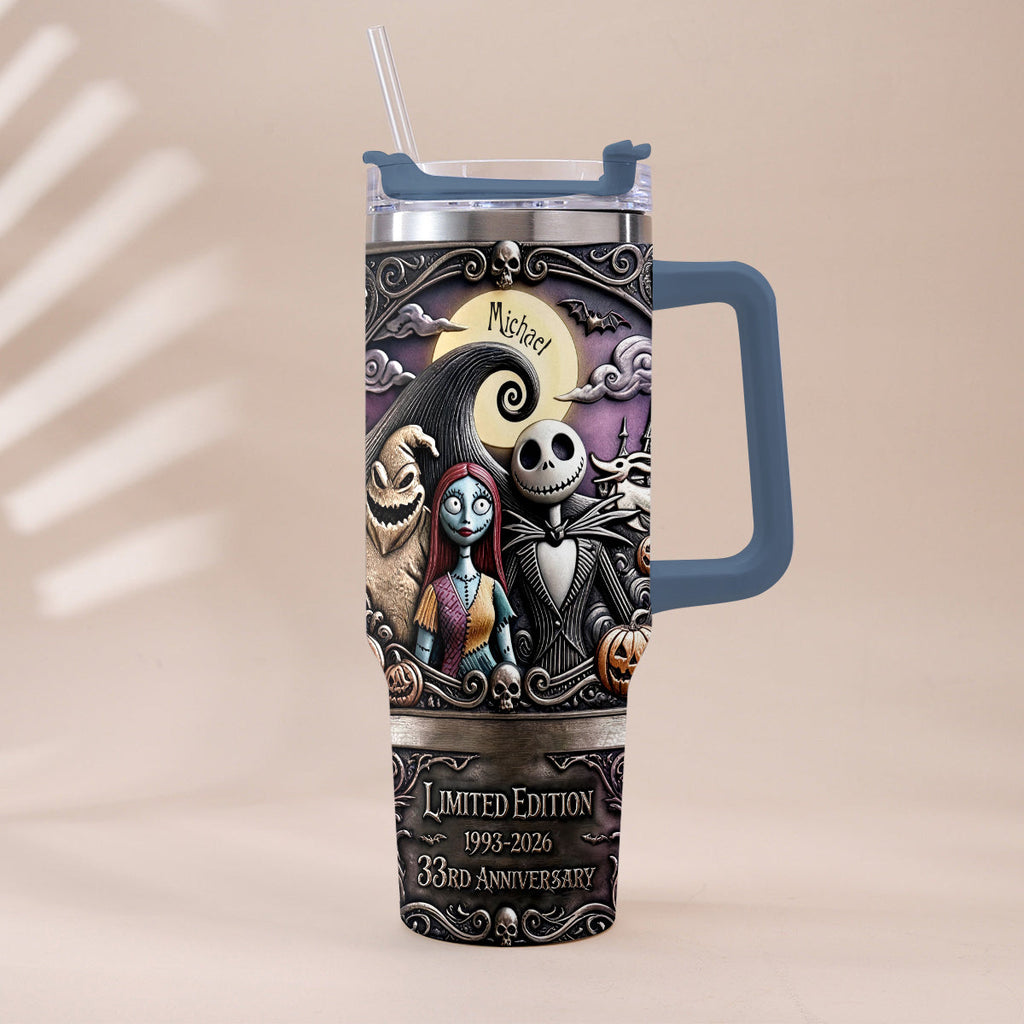 Personalized Nightmare Tumbler with Plush Charm for 33rd Anniversary Gift Tumbler With Plush Charm GradoCreations