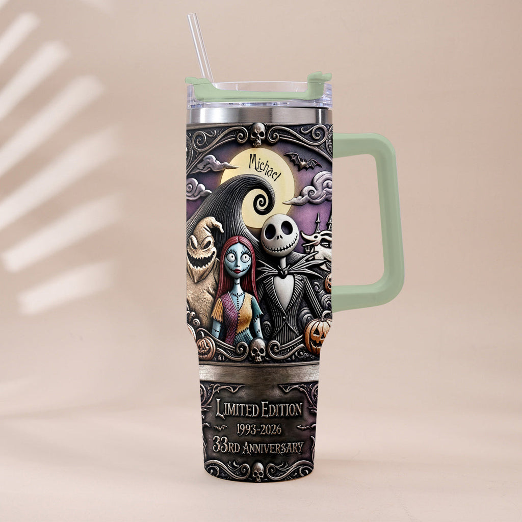 Personalized Nightmare Tumbler with Plush Charm for 33rd Anniversary Gift Tumbler With Plush Charm GradoCreations