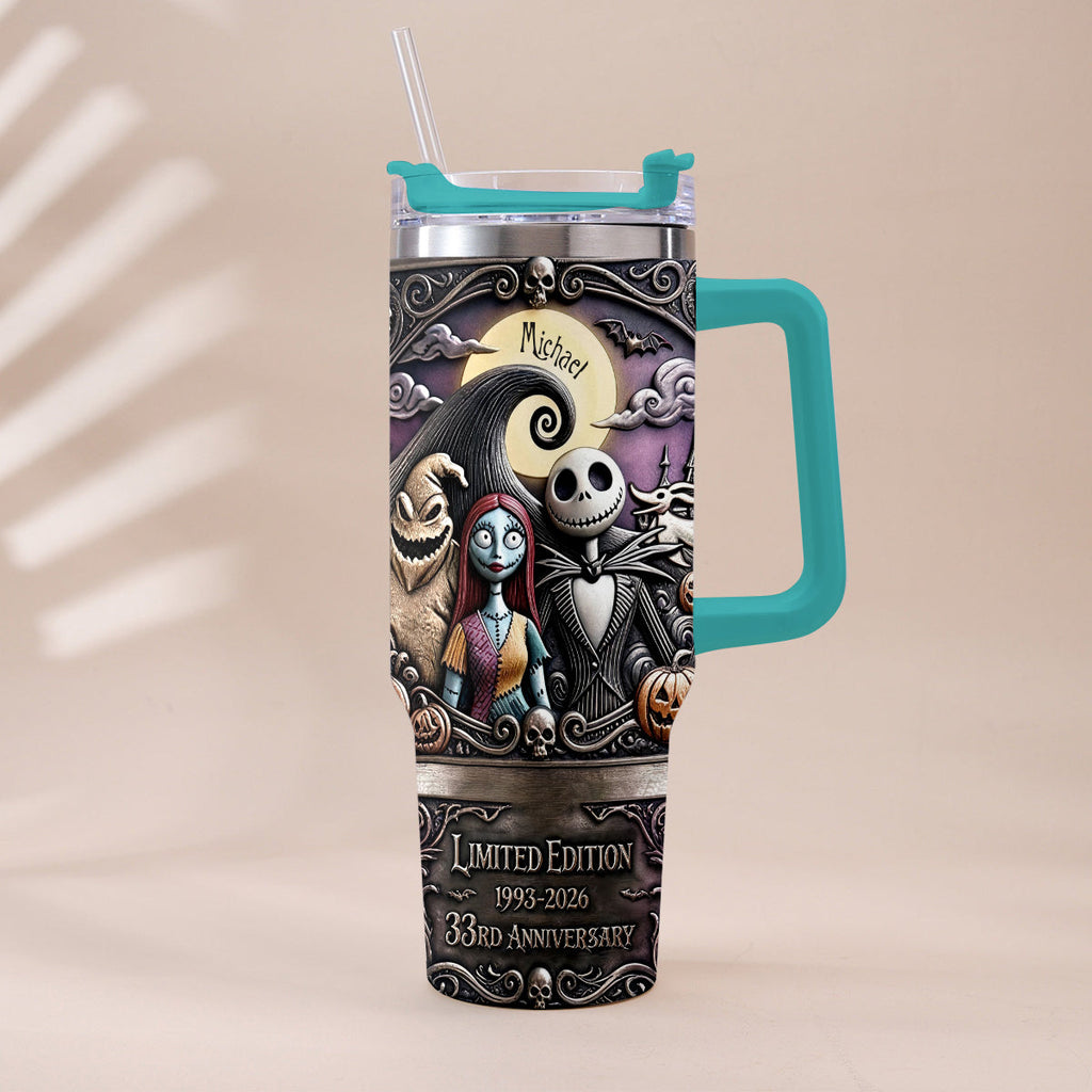 Personalized Nightmare Tumbler with Plush Charm for 33rd Anniversary Gift Tumbler With Plush Charm GradoCreations