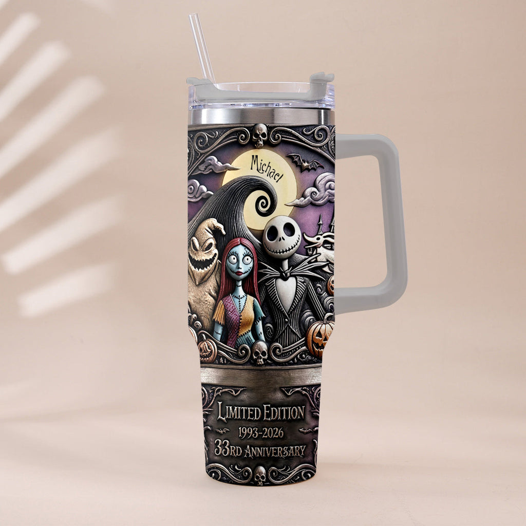 Personalized Nightmare Tumbler with Plush Charm for 33rd Anniversary Gift Tumbler With Plush Charm GradoCreations