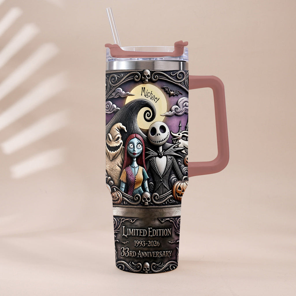 Personalized Nightmare Tumbler with Plush Charm for 33rd Anniversary Gift Tumbler With Plush Charm GradoCreations
