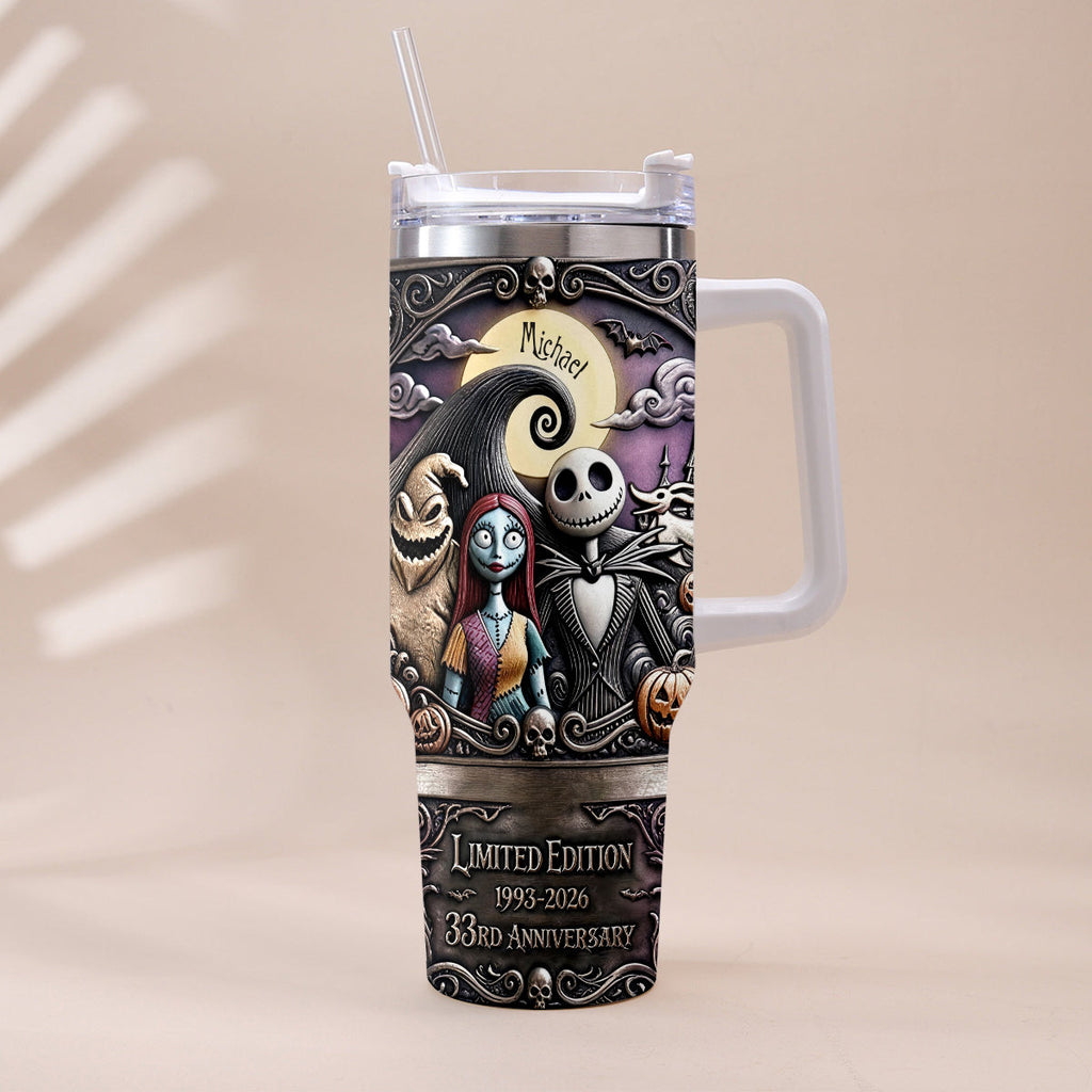 Personalized Nightmare Tumbler with Plush Charm for 33rd Anniversary Gift Tumbler With Plush Charm GradoCreations