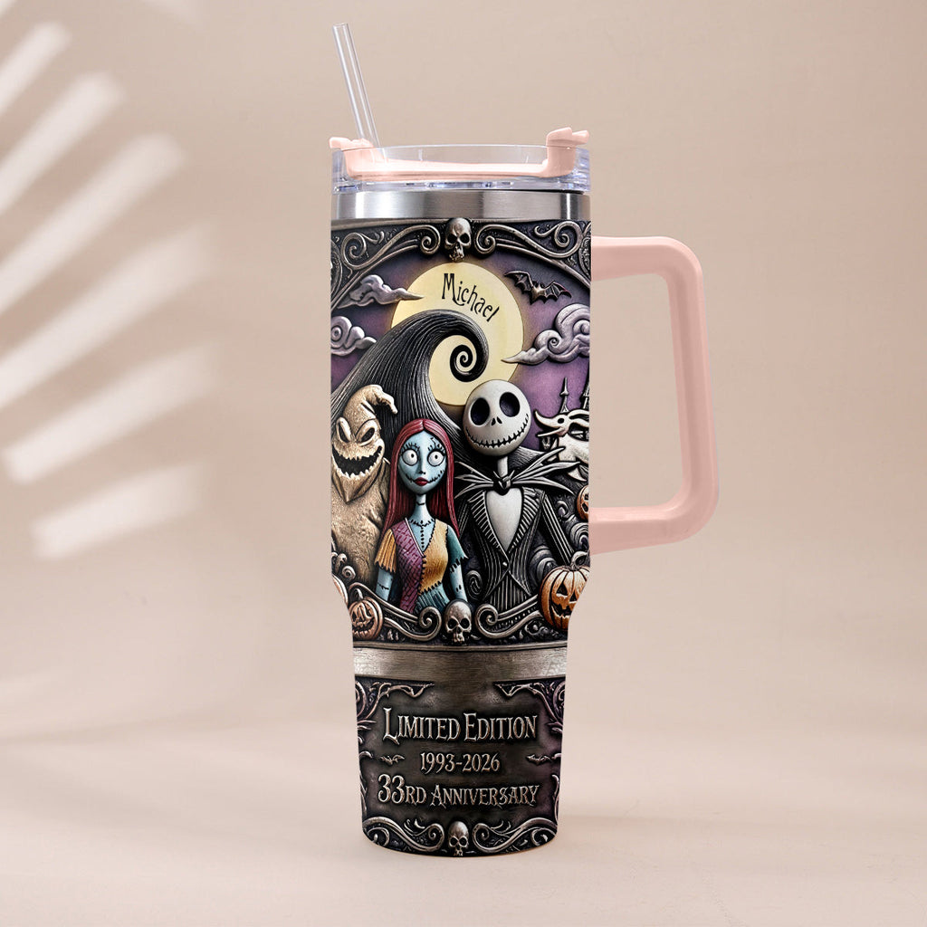 Personalized Nightmare Tumbler with Plush Charm for 33rd Anniversary Gift Tumbler With Plush Charm GradoCreations