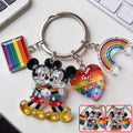 Personalized LGBT Support Keychain with Charms for Couples Premium Keychain With Charms GradoCreations