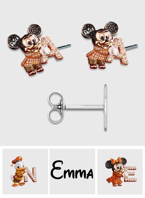 Personalized Cute Autumn Cartoon Mouse Stud Earrings Gift for Her Stud Earrings GradoCreations