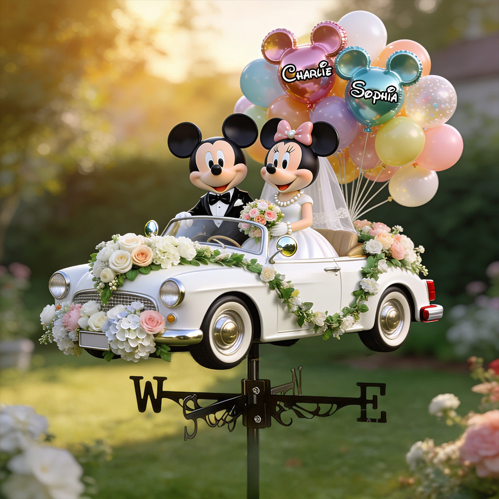 Personalized Mickey & Minnie Wedding Weather Vane Custom Decor Gift Weather Vane GradoCreations
