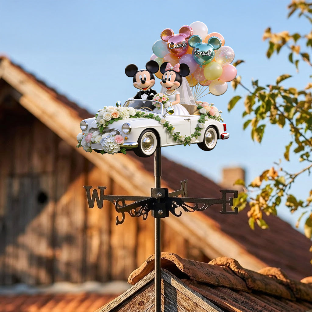 Personalized Mickey & Minnie Wedding Weather Vane Custom Decor Gift Weather Vane GradoCreations
