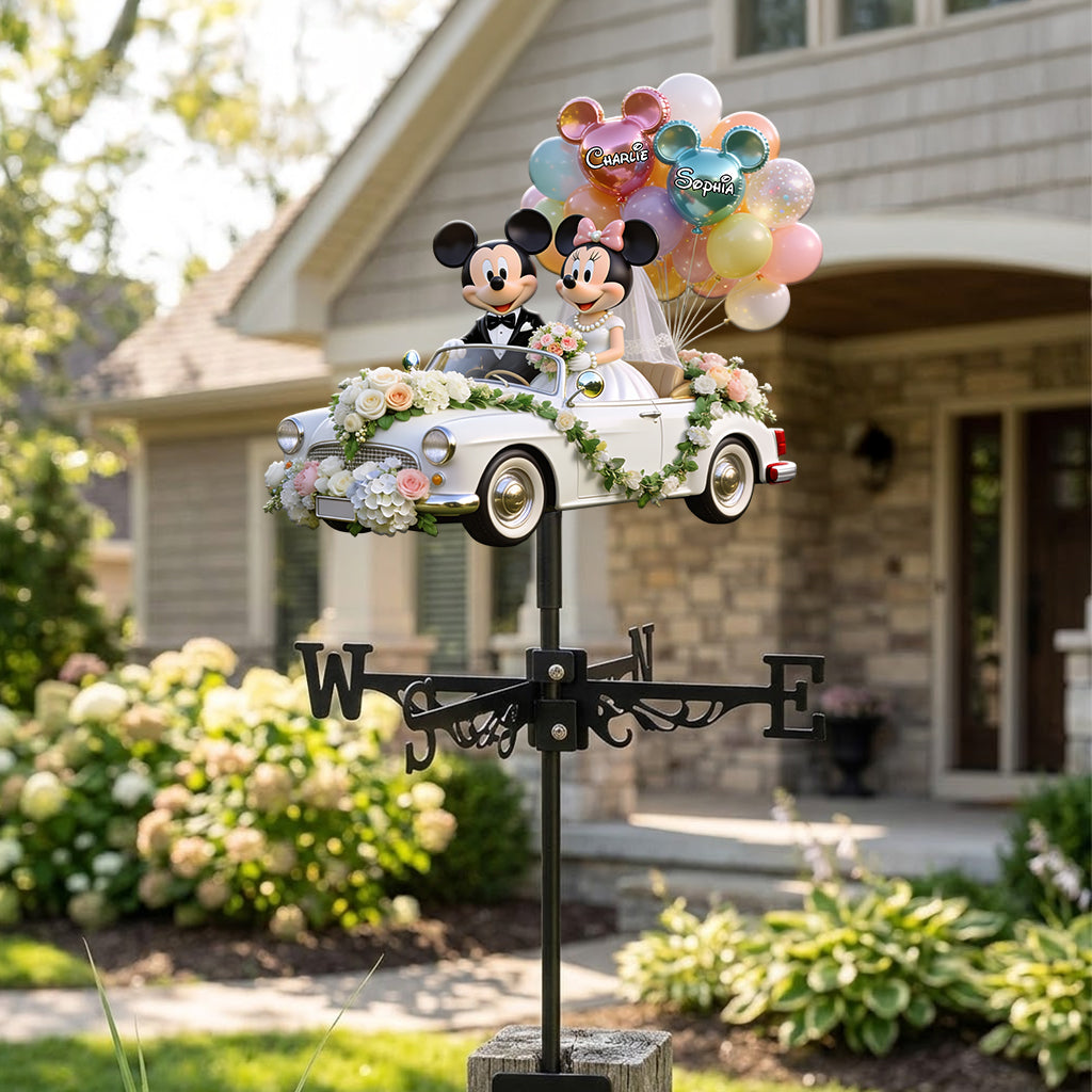 Personalized Mickey & Minnie Wedding Weather Vane Custom Decor Gift Weather Vane GradoCreations