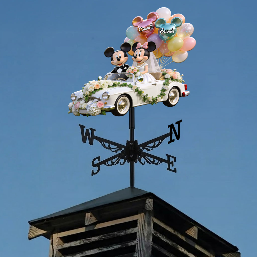 Personalized Mickey & Minnie Wedding Weather Vane Custom Decor Gift Weather Vane GradoCreations