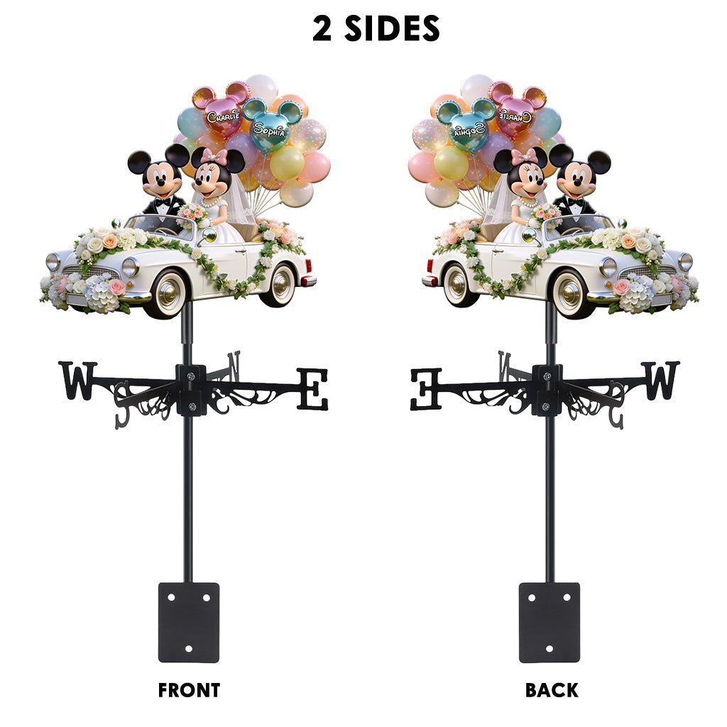 Personalized Mickey & Minnie Wedding Weather Vane Custom Decor Gift Weather Vane GradoCreations