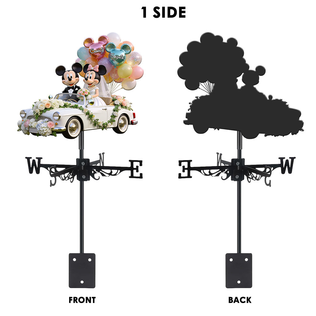 Personalized Mickey & Minnie Wedding Weather Vane Custom Decor Gift Weather Vane GradoCreations