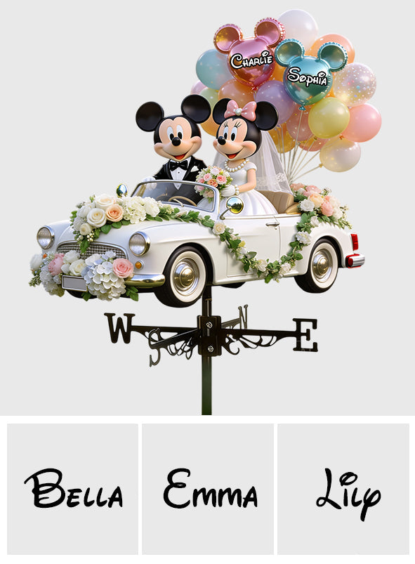 Personalized Mickey & Minnie Wedding Weather Vane Custom Decor Gift Weather Vane GradoCreations