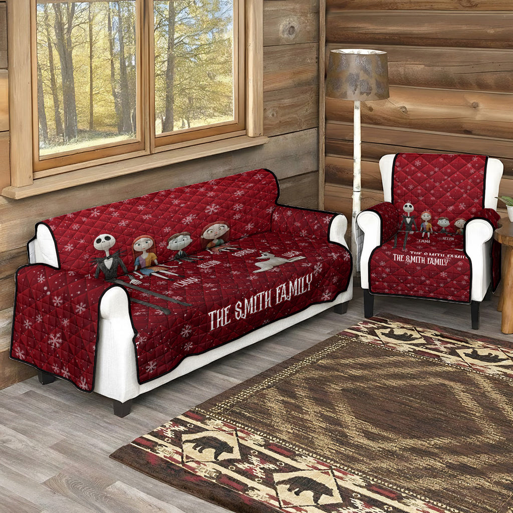 Personalized Nightmare Quilted Sofa Cover Custom Family Gift Quilted Sofa/Couch Cover GradoCreations