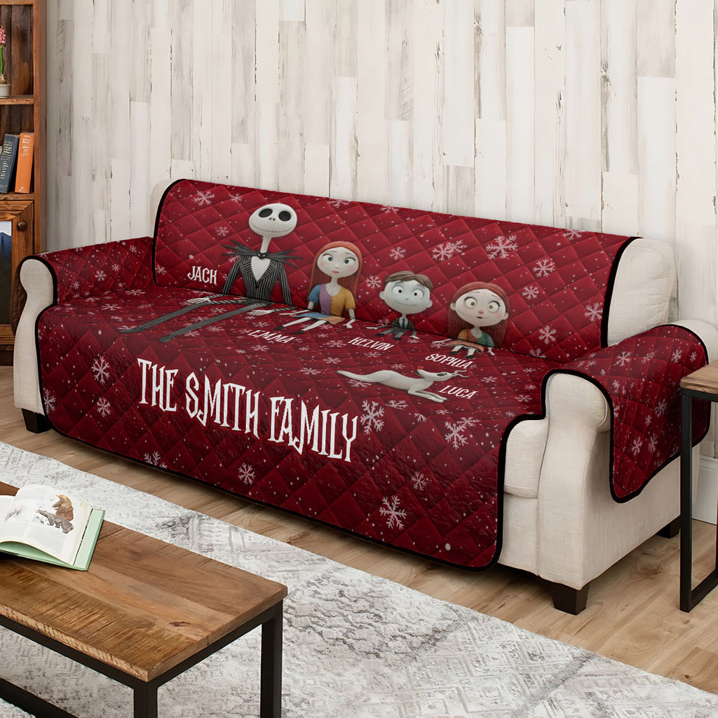 Personalized Nightmare Quilted Sofa Cover Custom Family Gift Quilted Sofa/Couch Cover GradoCreations