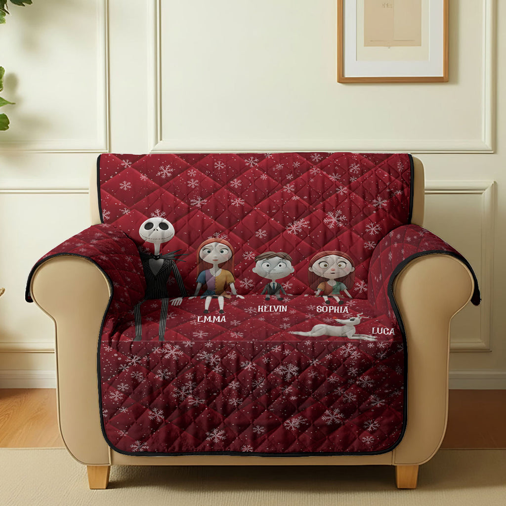 Personalized Nightmare Quilted Sofa Cover Custom Family Gift Quilted Sofa/Couch Cover GradoCreations