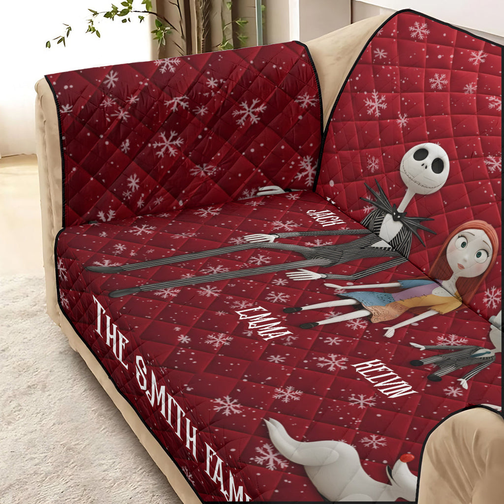 Personalized Nightmare Quilted Sofa Cover Custom Family Gift Quilted Sofa/Couch Cover GradoCreations