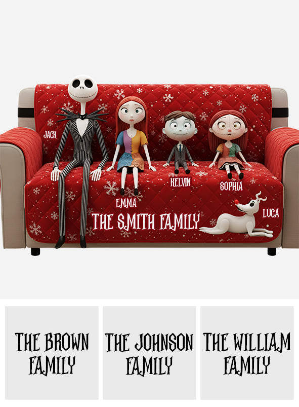 Personalized Nightmare Quilted Sofa Cover Custom Family Gift Quilted Sofa/Couch Cover GradoCreations