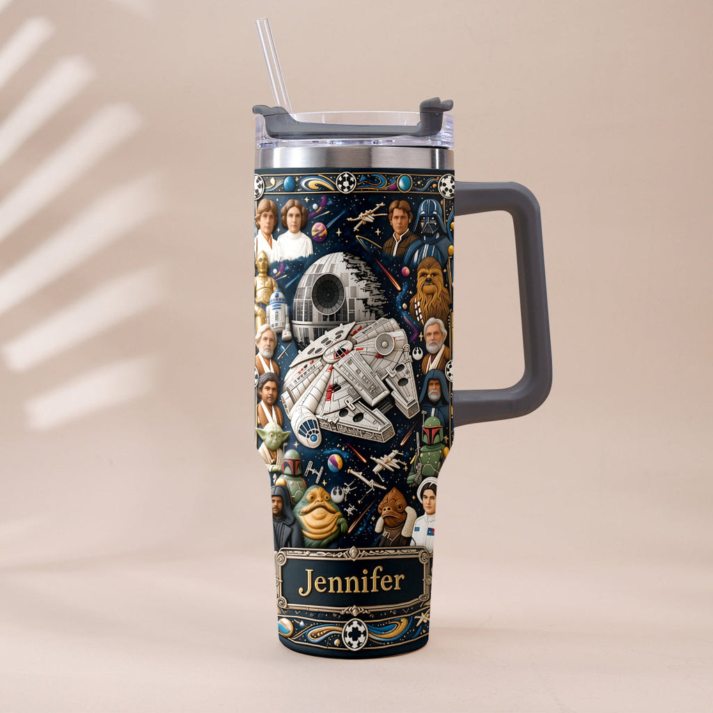 Personalized 3D Star Wars Tumbler with Handle Gift for Dad Tumbler With Handle GradoCreations